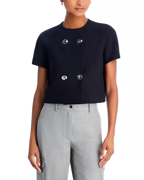 Thry Double Breasted Crop Top