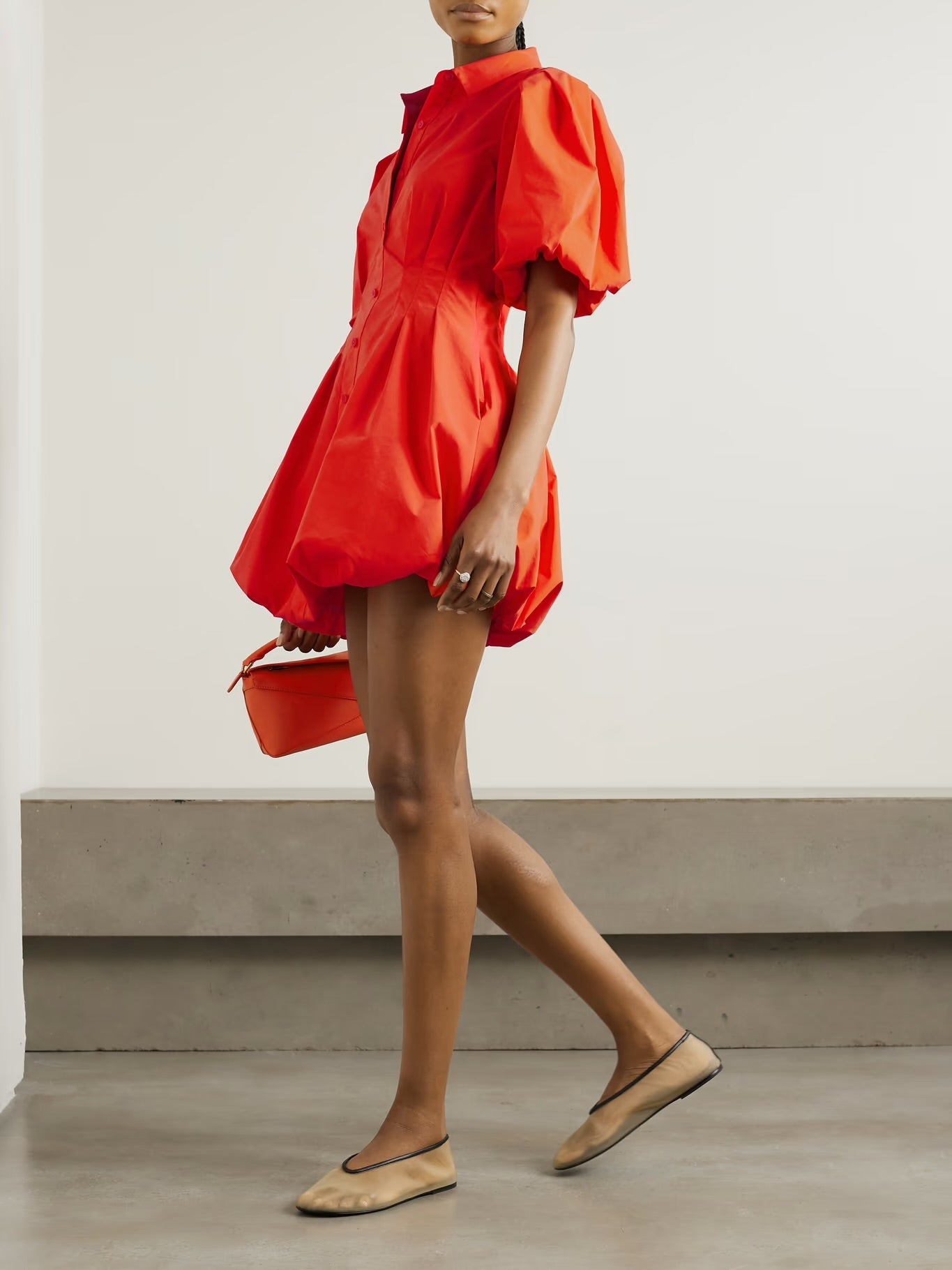 JS Cleo Balloon Poplin Mini Dress