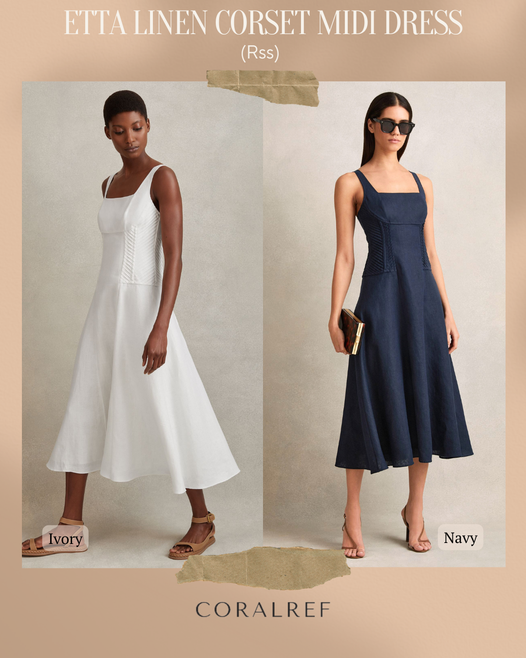 Rss Etta Linen Corset Midi Dress Rss Etta Linen Corset Midi Dress