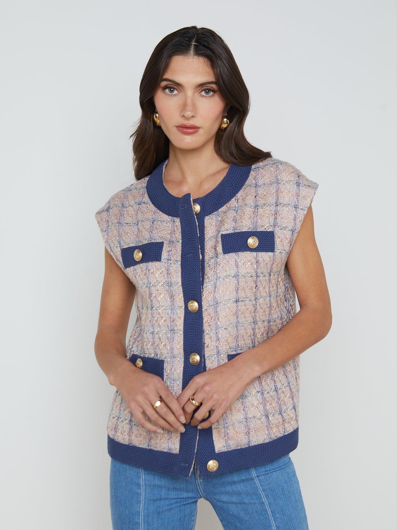 Lgnc Laurel Tweed Oversized Vest