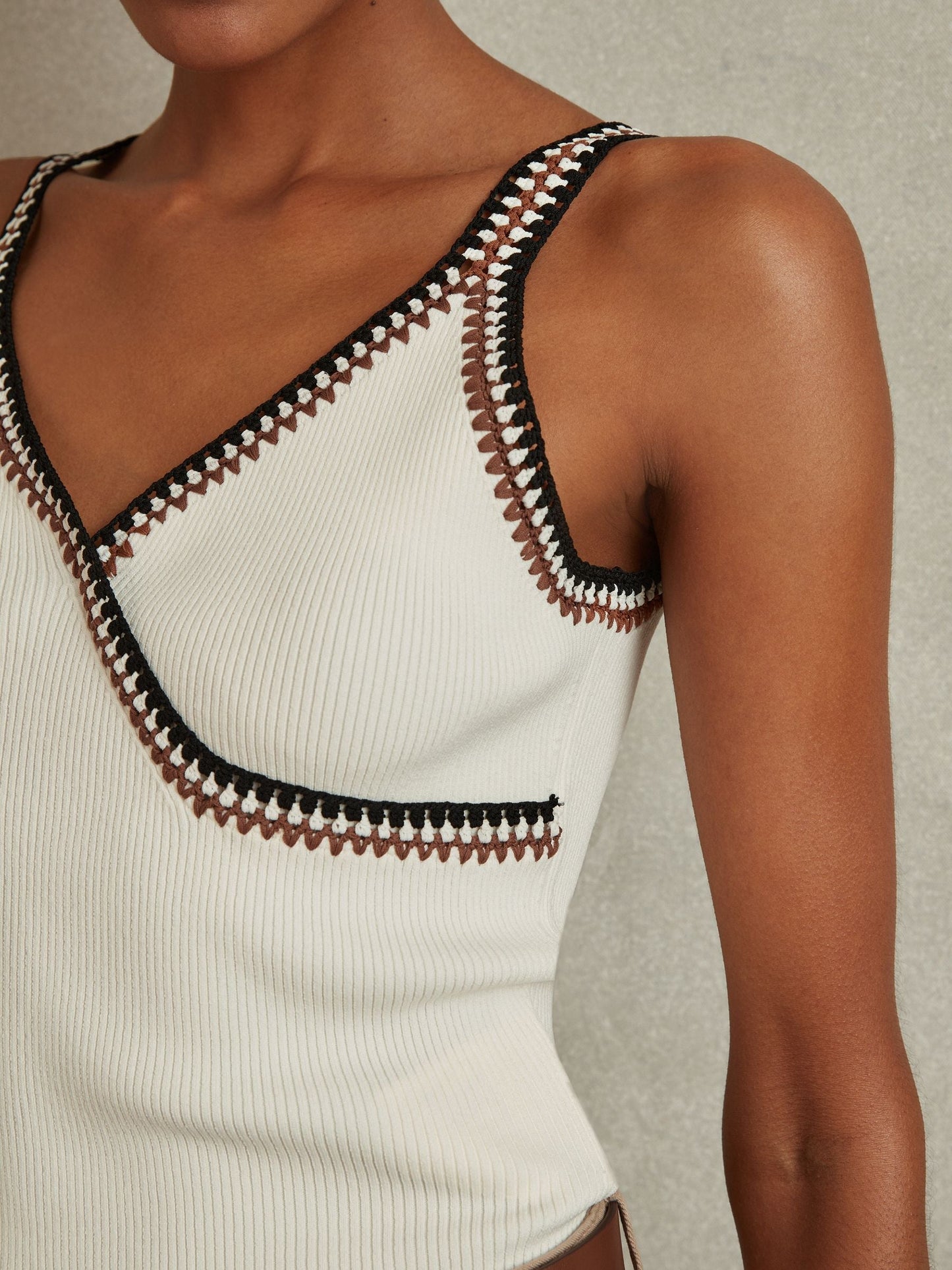 Rss Kiki Knitted Crochet Trim Vest