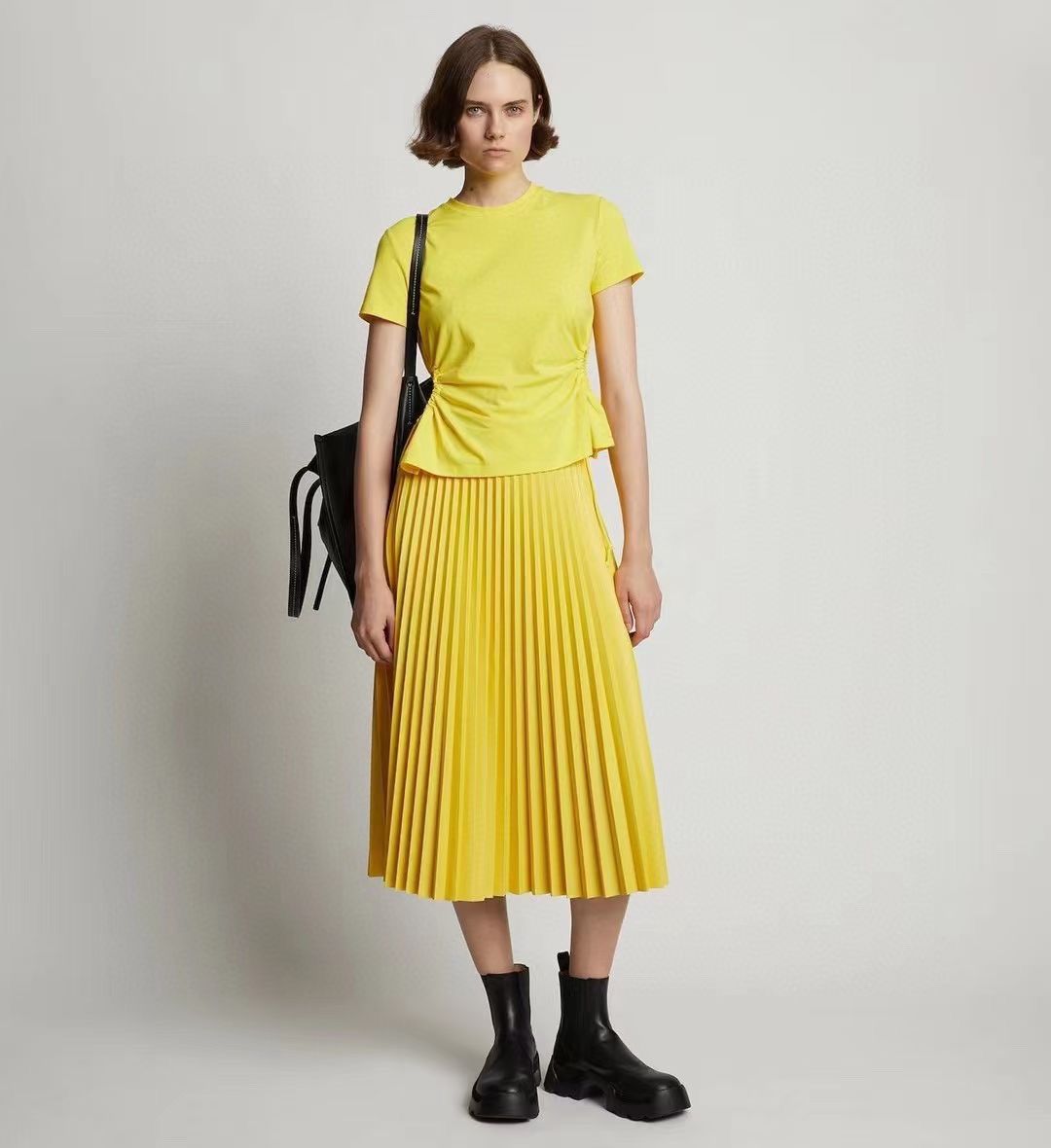 PS Faux Leather Pleated Skirt