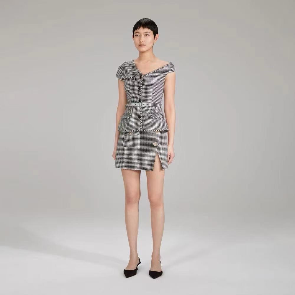 SP Houndstooth Cotton Top