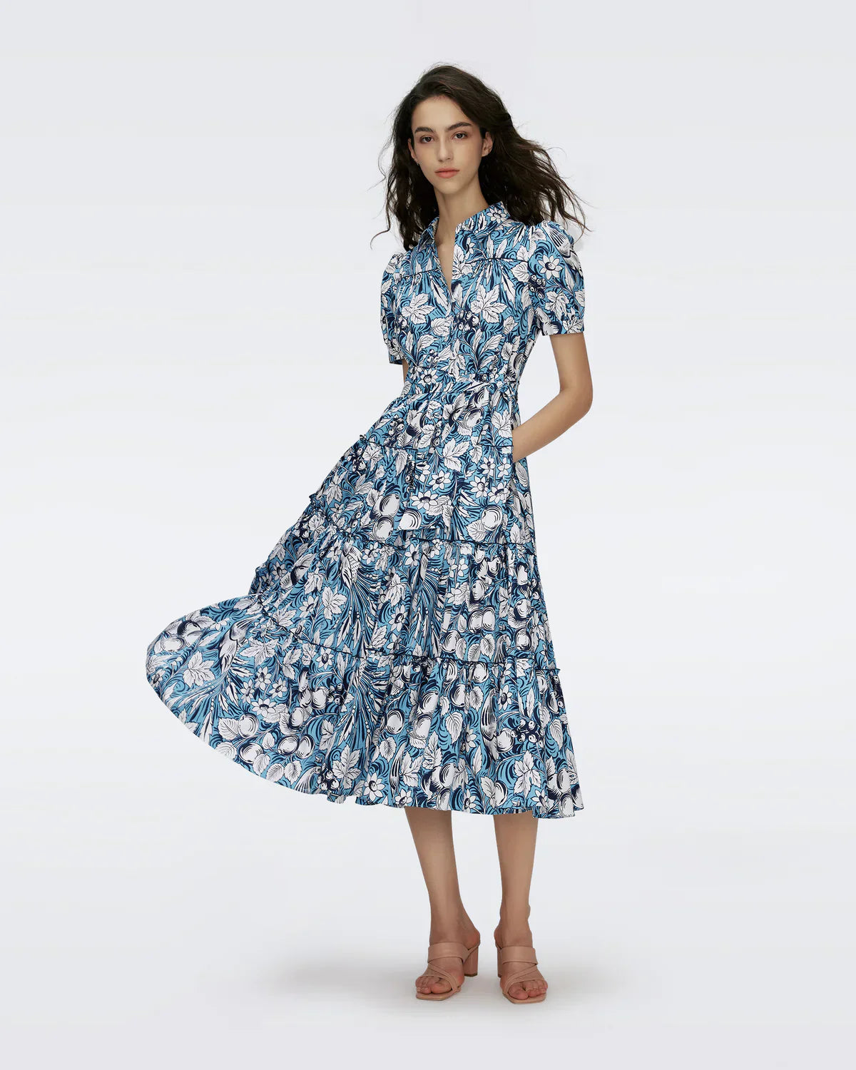 DVF Queena Cotton Midi Dress
