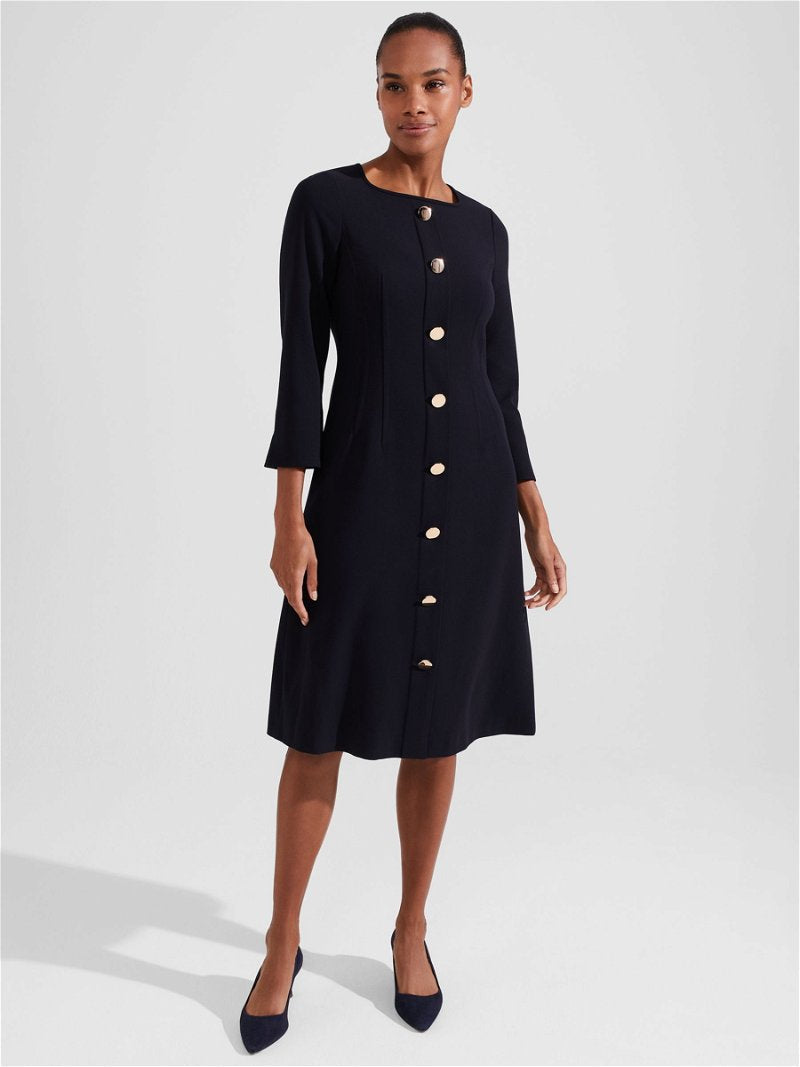 Hbbs Marsha Button Detail Mini Dress
