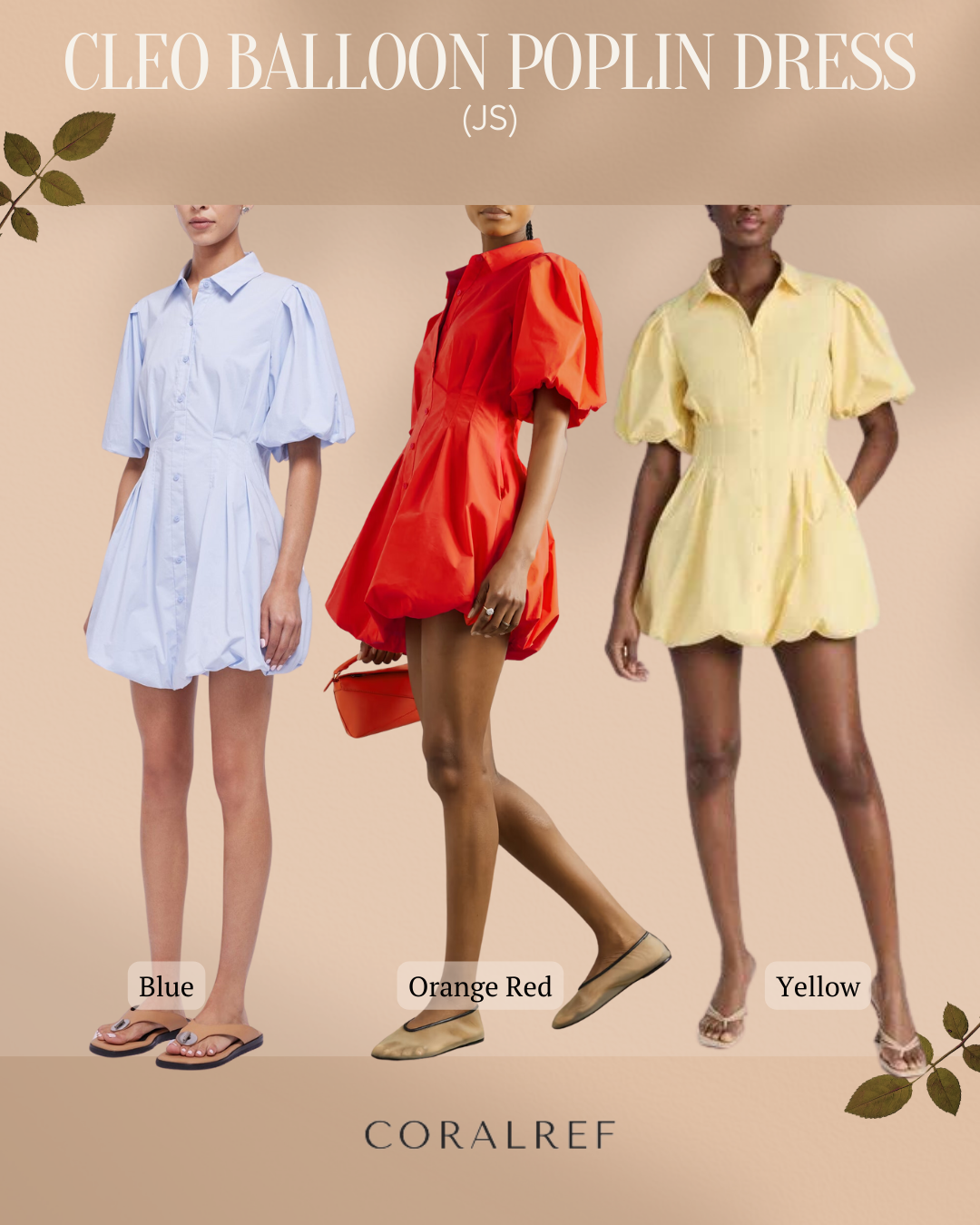 JS Cleo Balloon Poplin Mini Dress