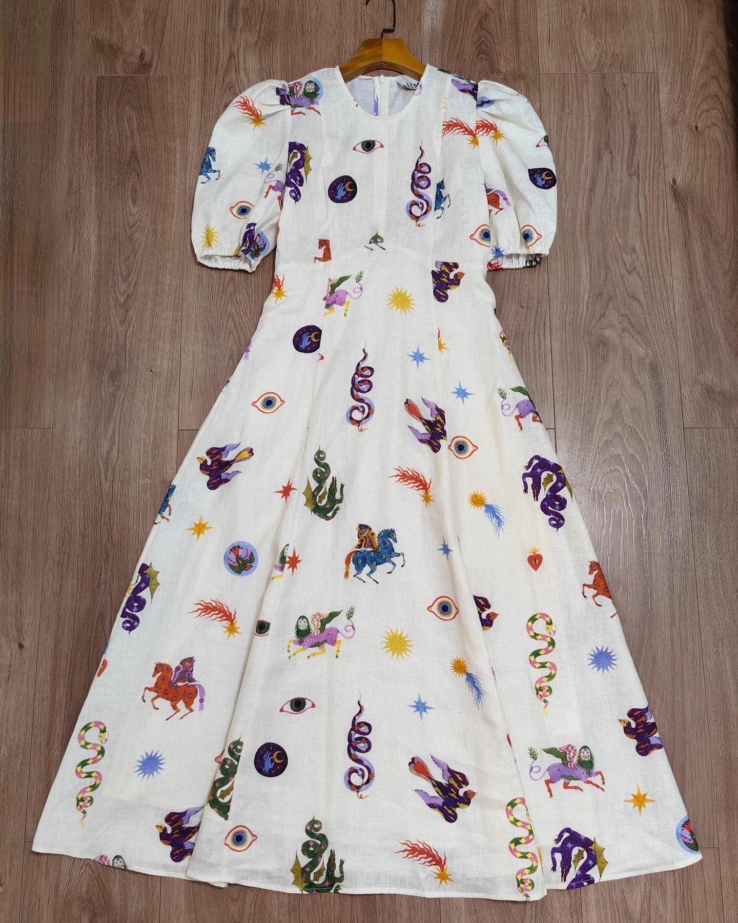 Alms Aether Abstract Midi Dress