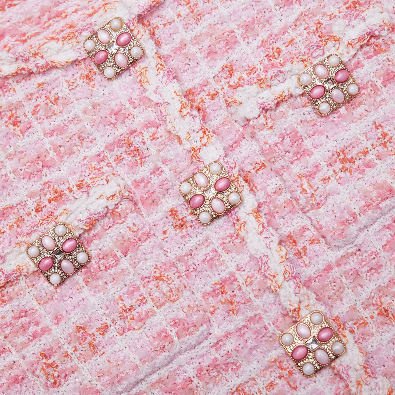 SP Pink Check Knit Cardigan & Mini Skirt Set