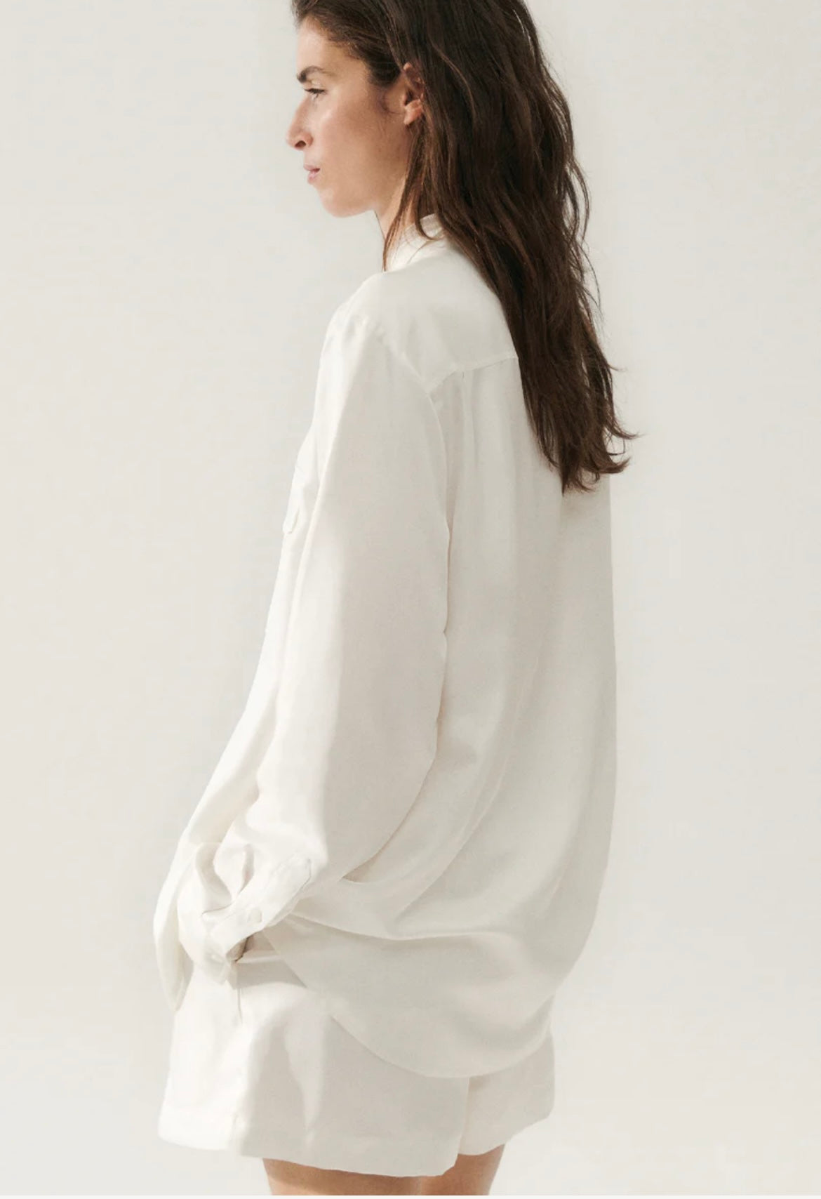 SL Silk Twill Boyfriend Shirt