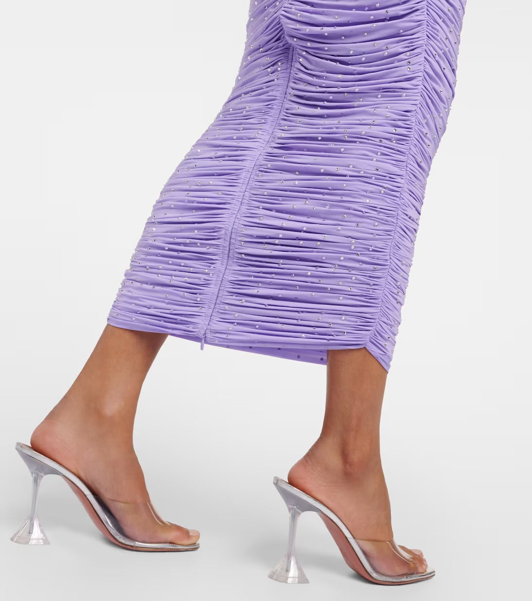 AP Crystal Ruched Jersey Gown