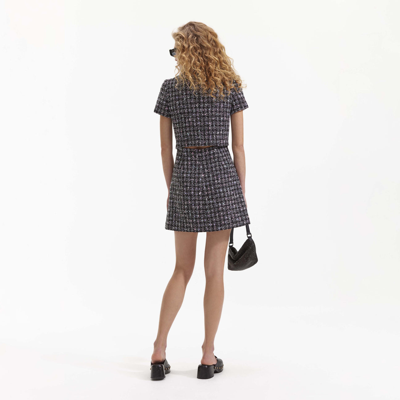 SP Black Checked Boucle Mini Dress