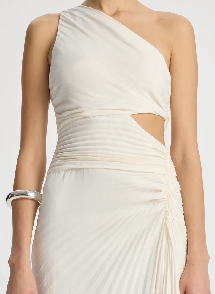 ALC Dahlia Matte Pleated Midi Dress