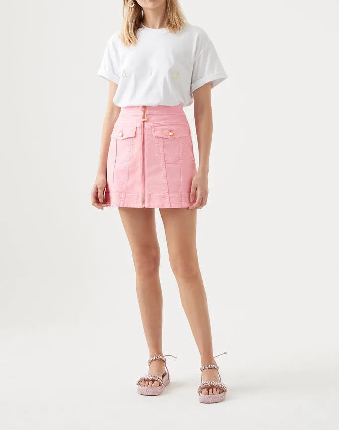 Aj Melody Denim Zip Mini Skirt