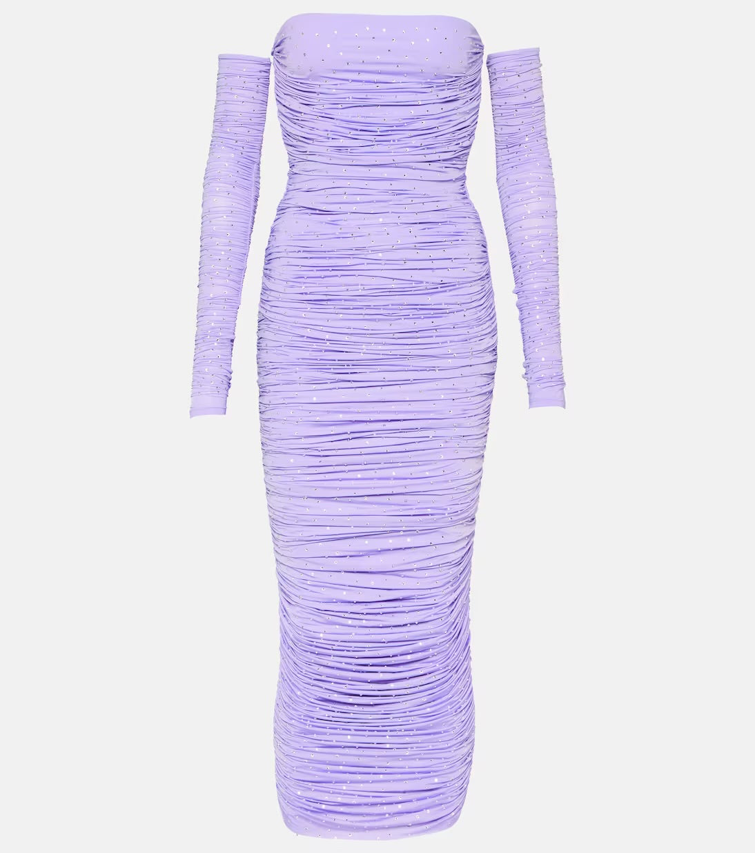AP Crystal Ruched Jersey Gown