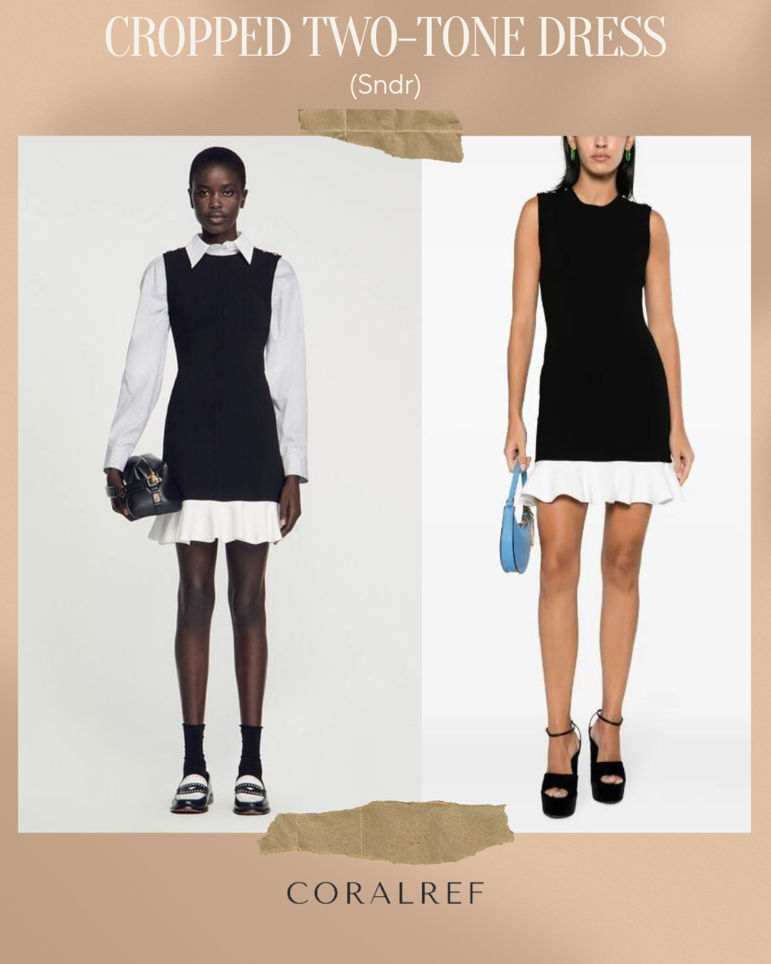 Sndr Cropped Two Tone Mini Dress