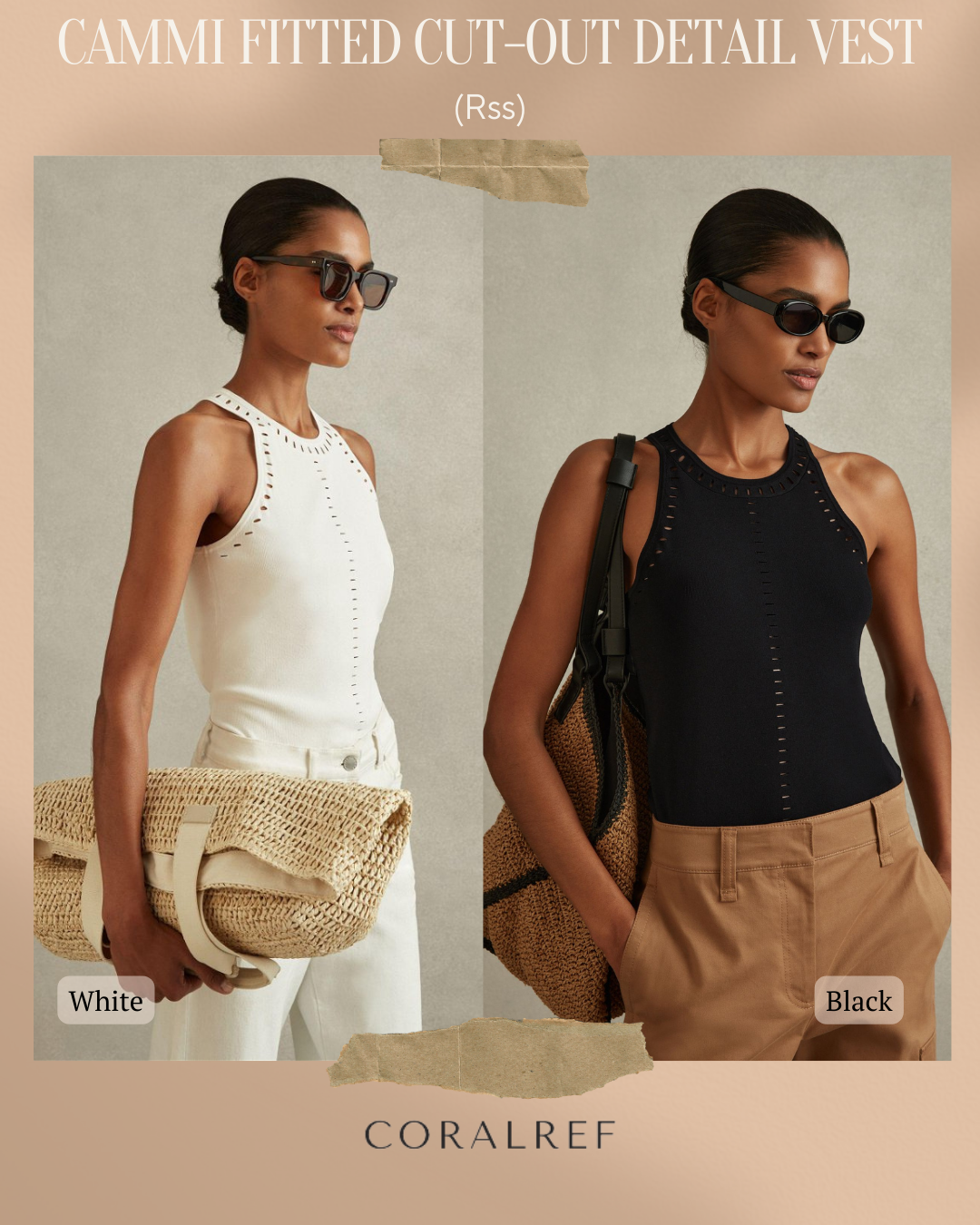 Rss Cammi Fitted Cut Out Detail Vest Top