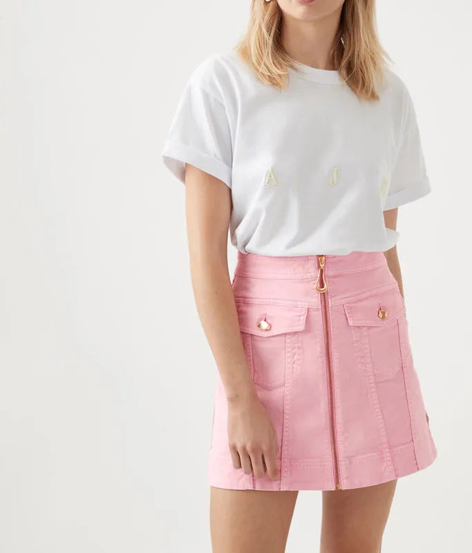 Aj Melody Denim Zip Mini Skirt