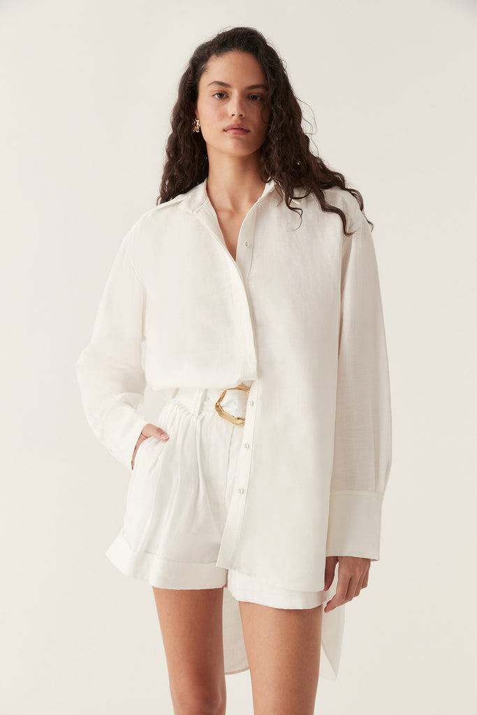 Aj Virtuous Lace Up Longline Shirt