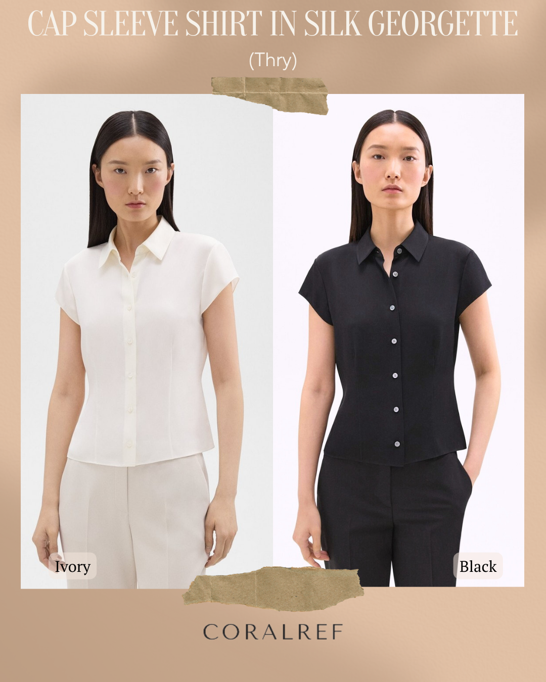Thry Cap Sleeve Shirt in Silk Georgette