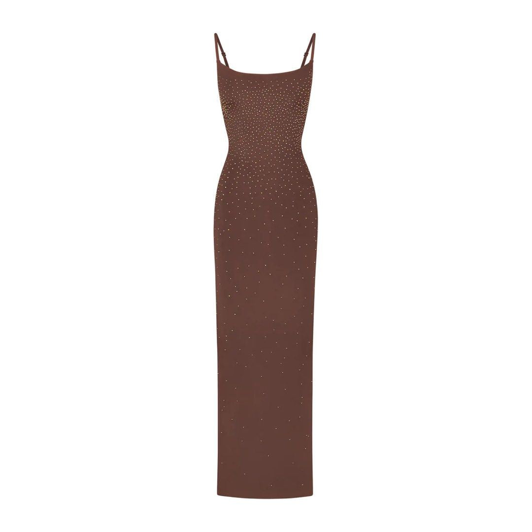 Skms Swarovski Jelly Sheer Cami Long Maxi Dress