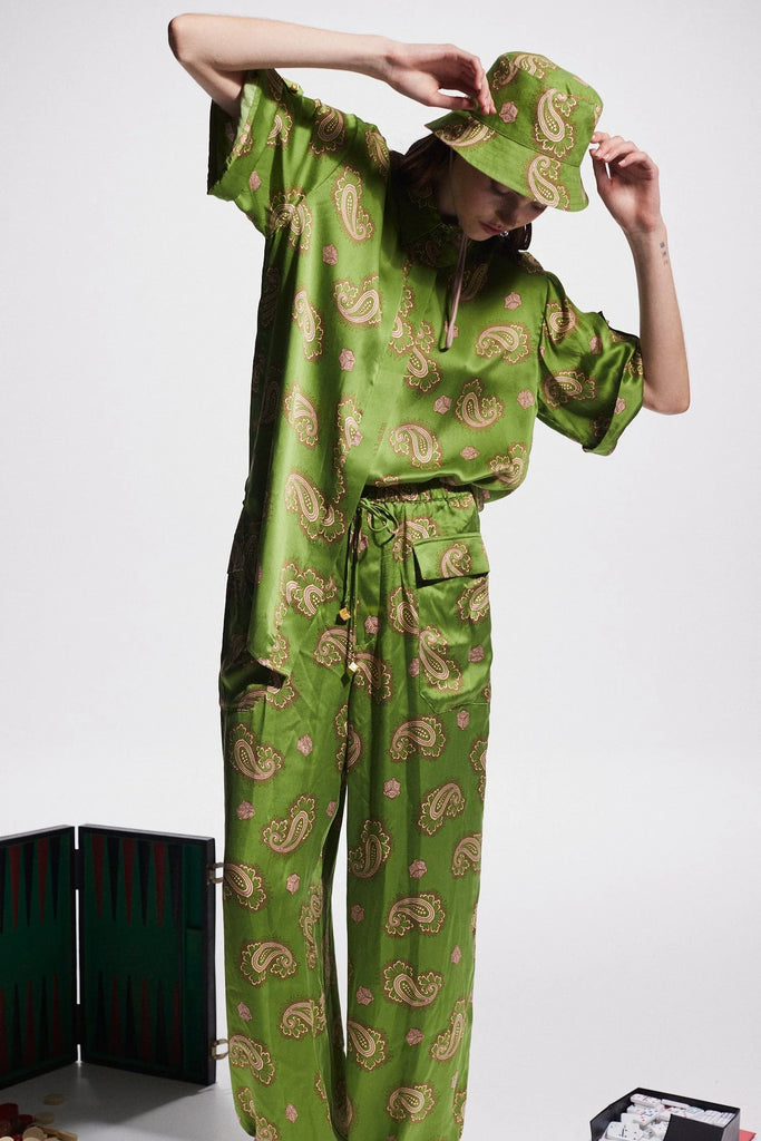 Alms Dice Silk Shirt & Pants Set
