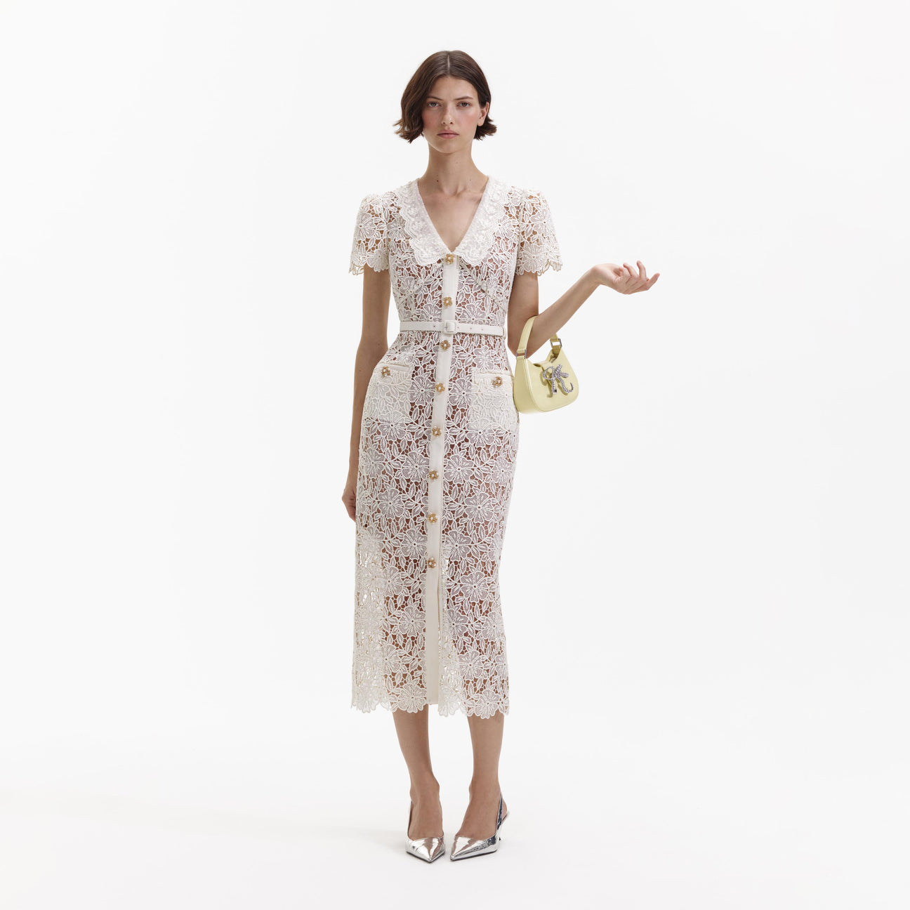 SP Cream Lace Midi Dress