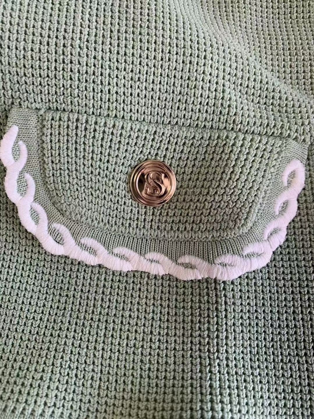 Sndr Knitted Cardigan & A Line Mini Skirt Set