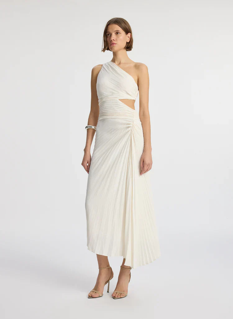 ALC Dahlia Matte Pleated Midi Dress