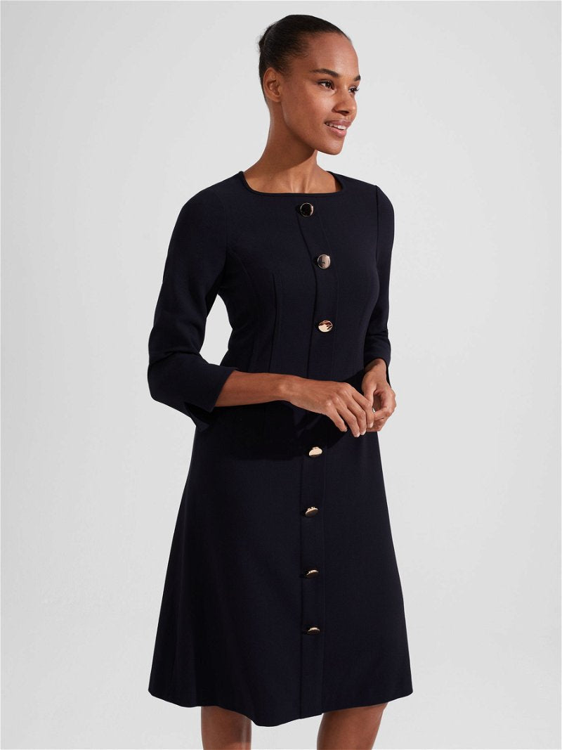 Hbbs Marsha Button Detail Mini Dress