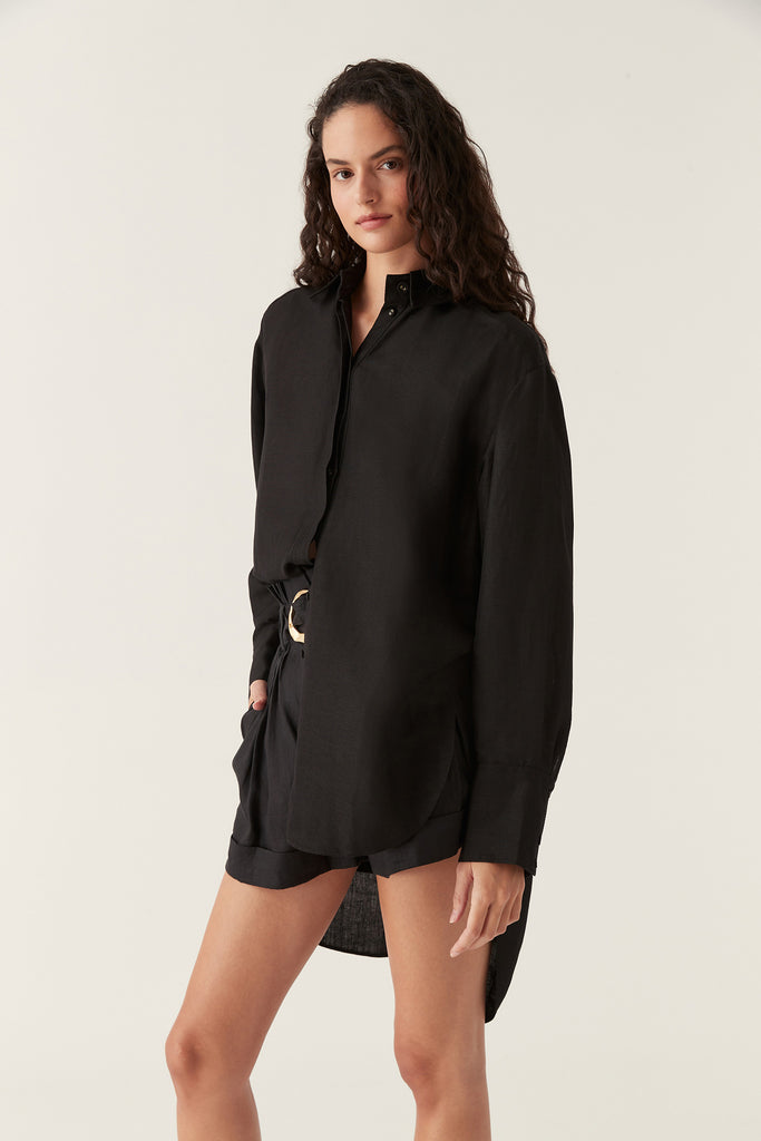 Aj Virtuous Lace Up Longline Shirt