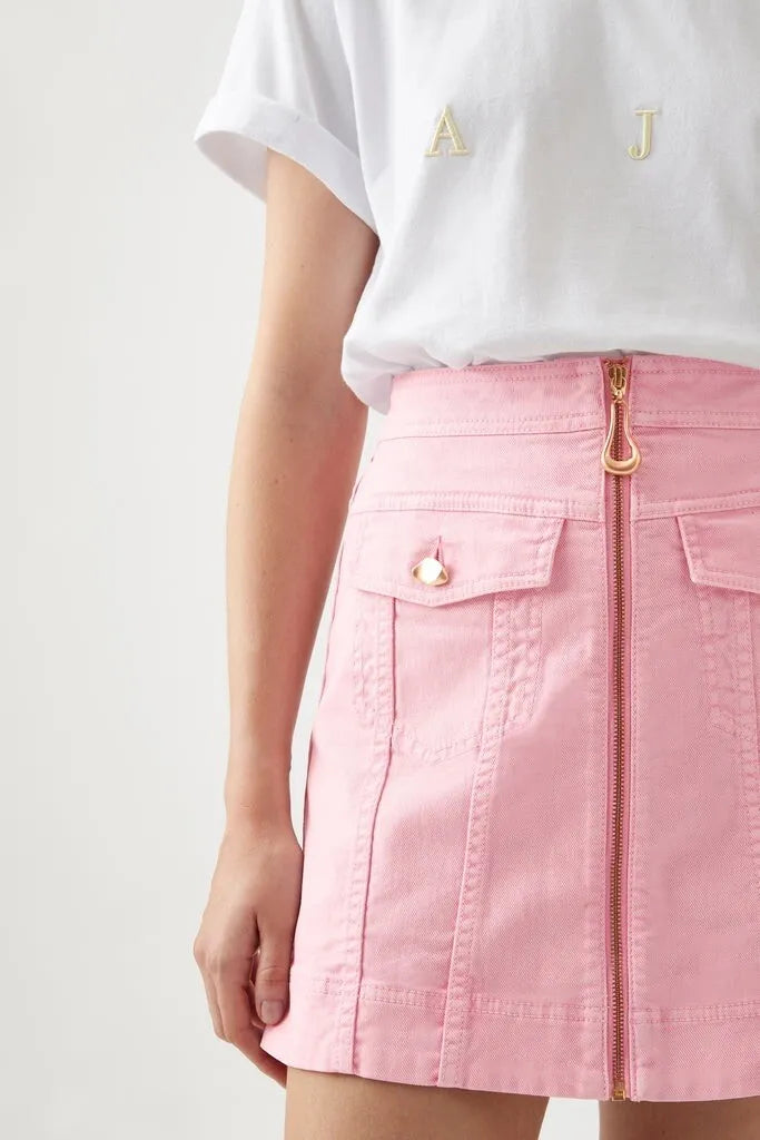 Aj Melody Denim Zip Mini Skirt