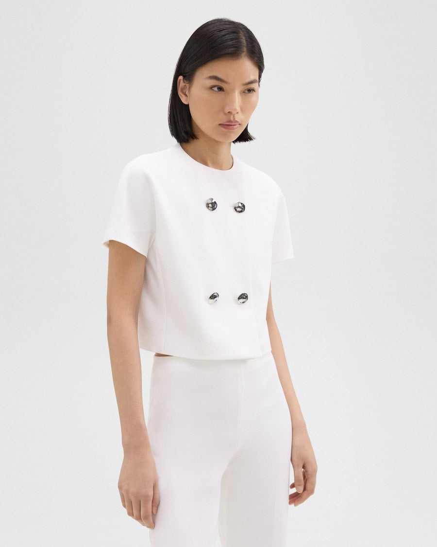 Thry Double Breasted Crop Top