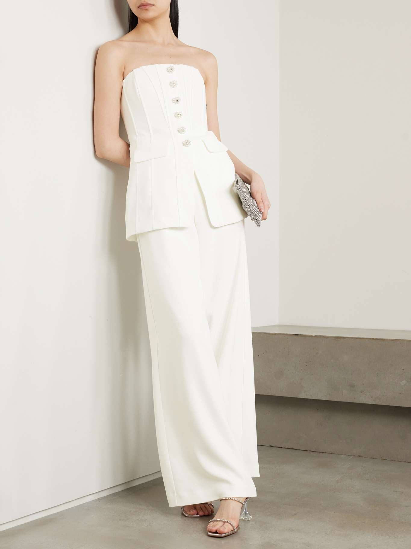 SP White Bandeau Crepe Jumpsuit