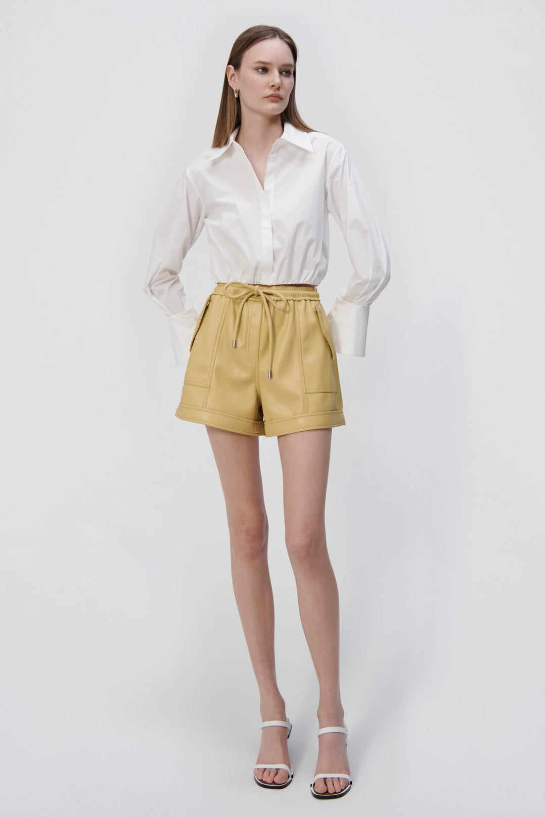 JS Blythe Cotton Poplin Button Up Shirt Top