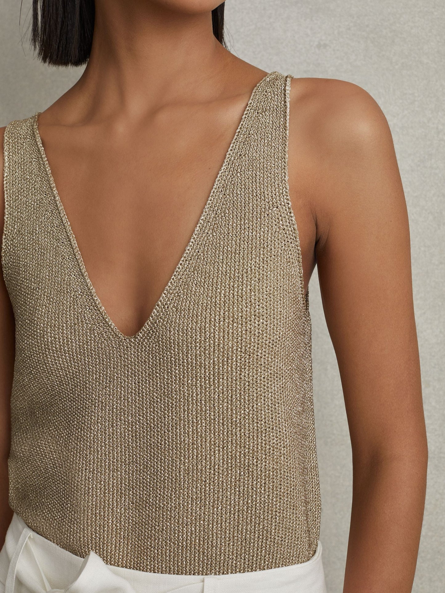 Rss Mika Metallic V Neck Vest