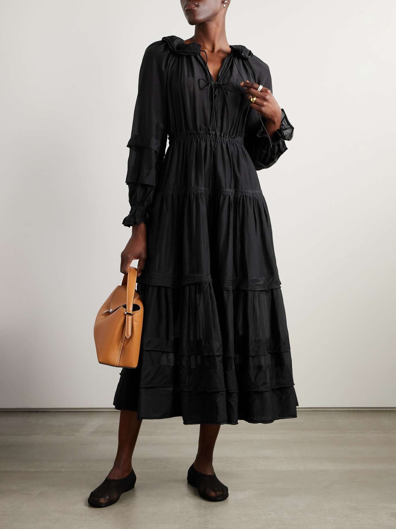 UJ Ethel Cotton Silk Blend Midi Dress