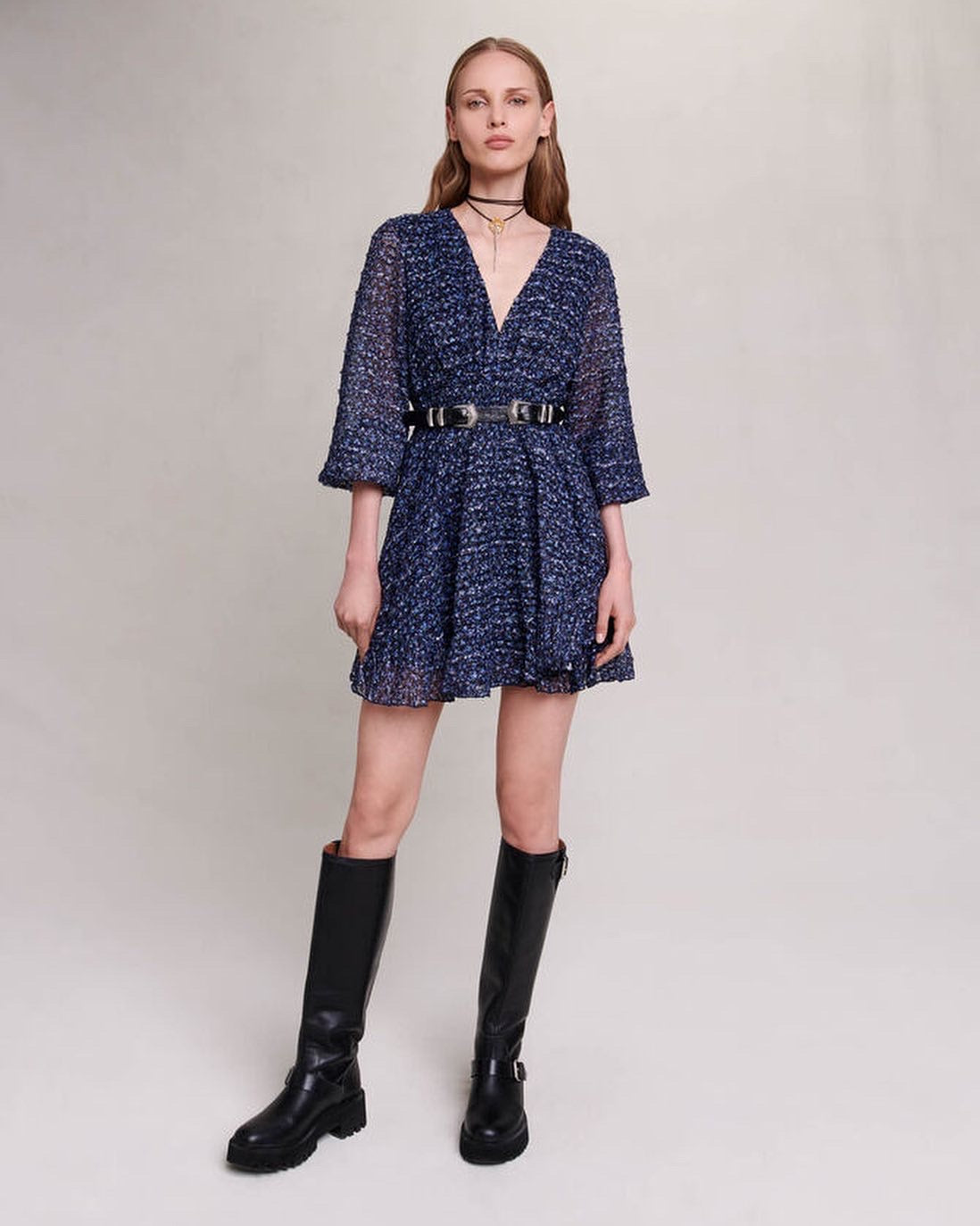 Mj Sparkling Mini Dress with Ruffles