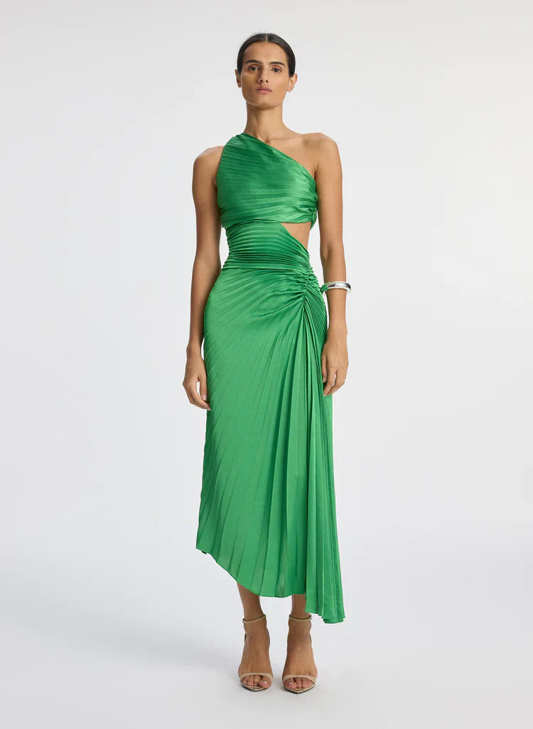 ALC Dahlia Matte Pleated Midi Dress