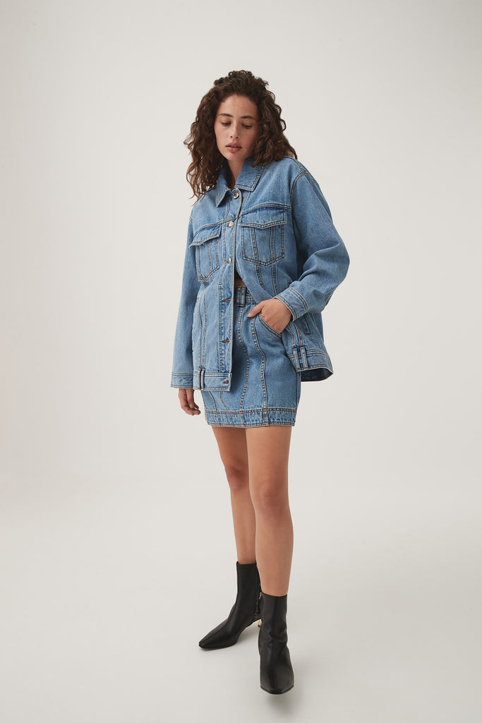 Aj Aradia Denim Mini Skirt