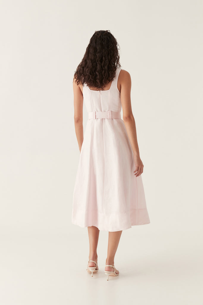Aj Clay Belted Midi Dress