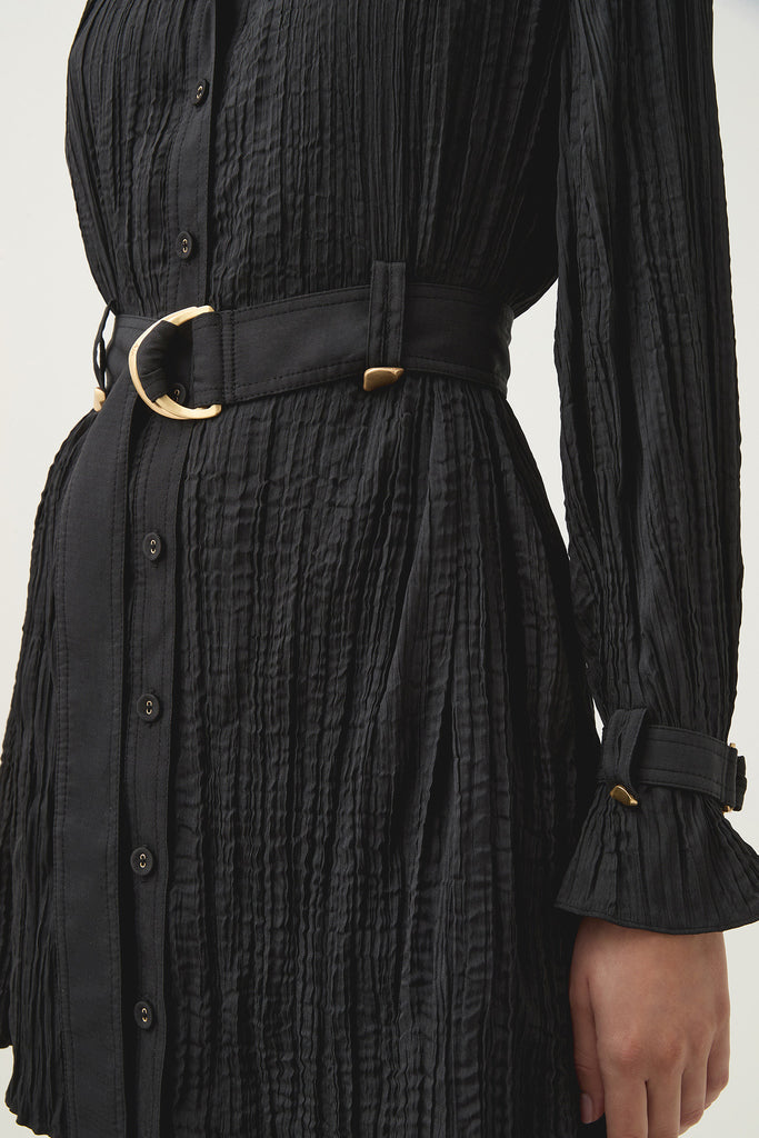 Aj Bays Crushed Pleat Mini Dress
