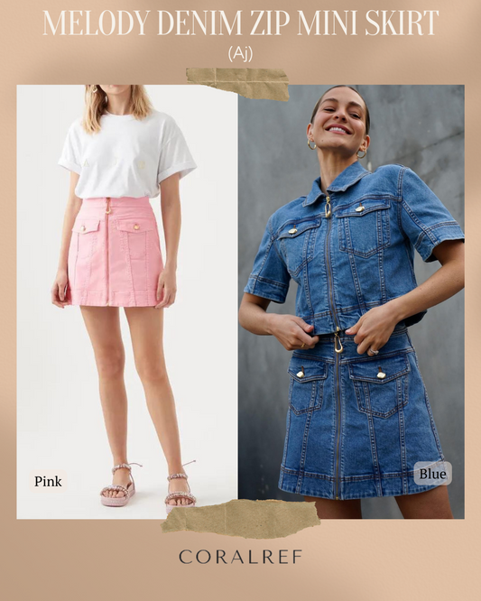 Aj Melody Denim Zip Mini Skirt
