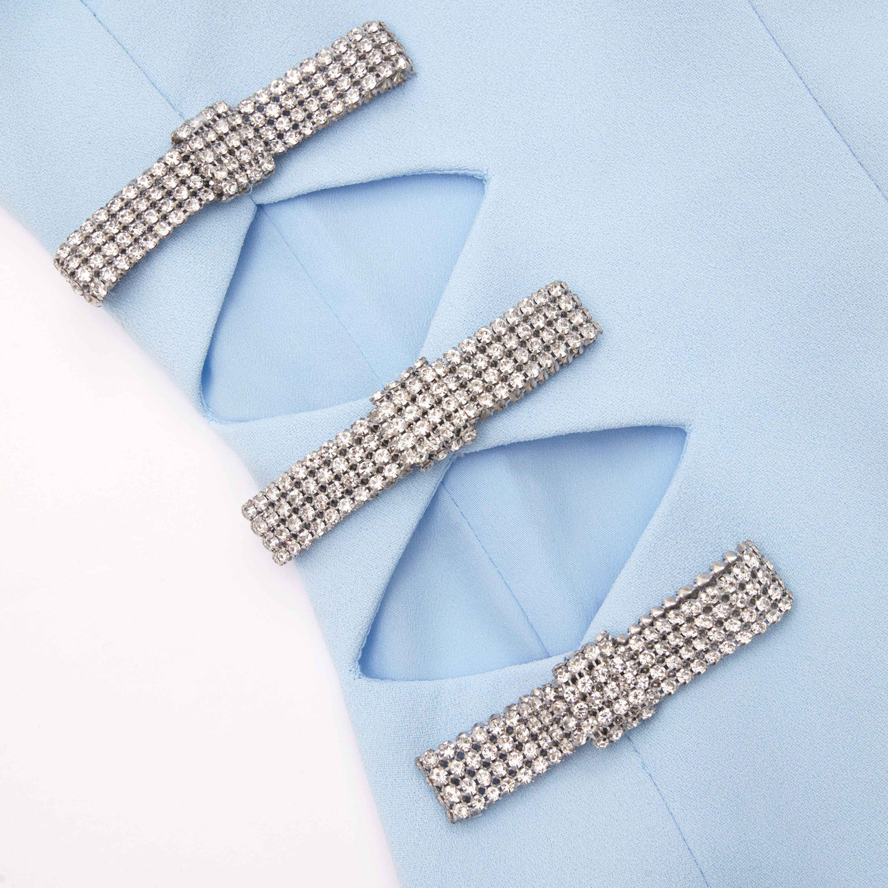 SP Blue Crepe Split Midi Dress