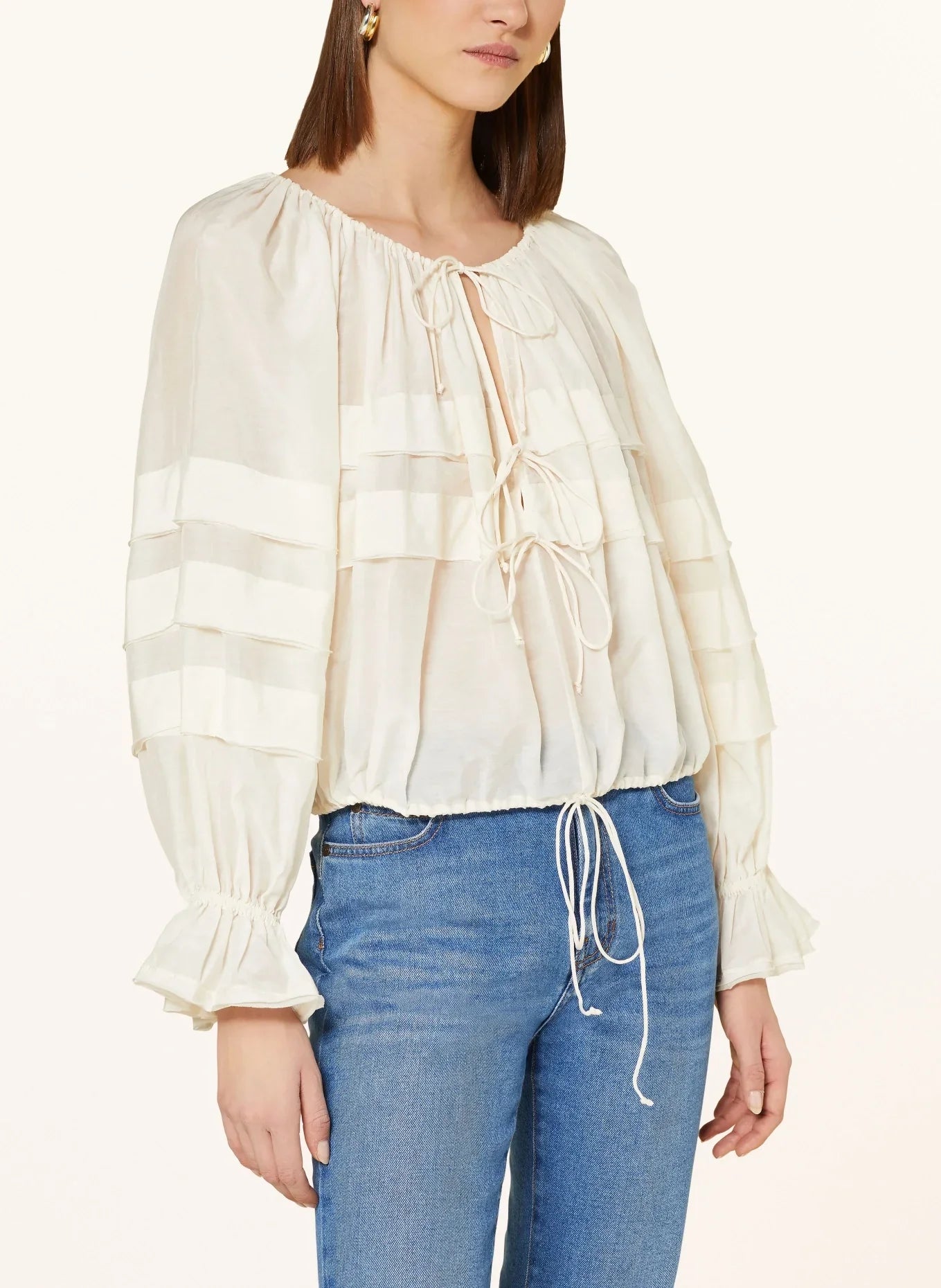 UJ Cora Cotton Silk Floral Blouse