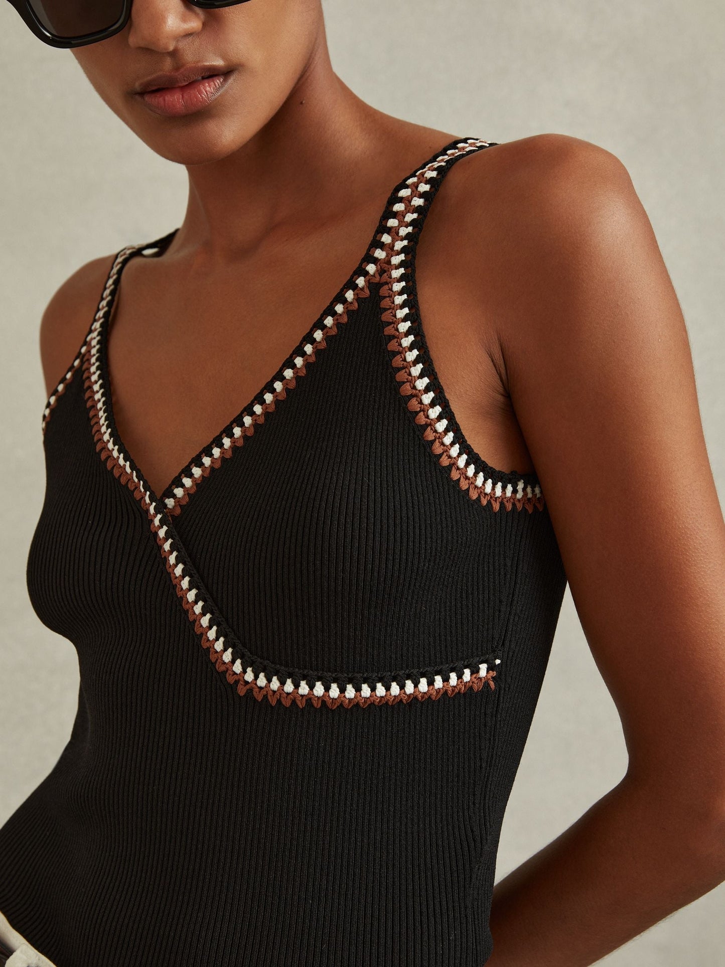 Rss Kiki Knitted Crochet Trim Vest