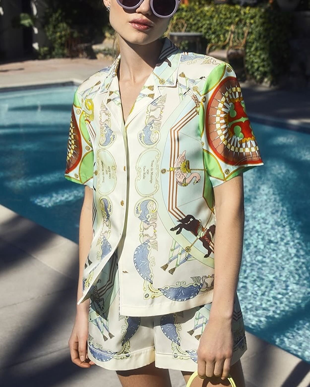 TB Printed Silk Shirt