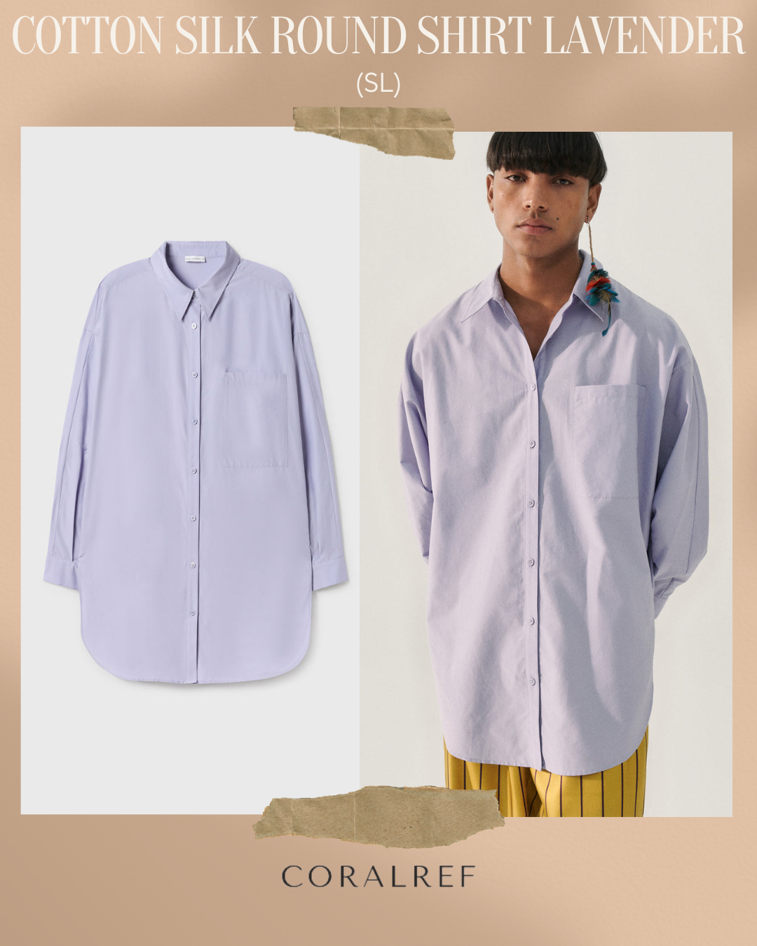 SL Cotton Round Silk Shirt in Lavender