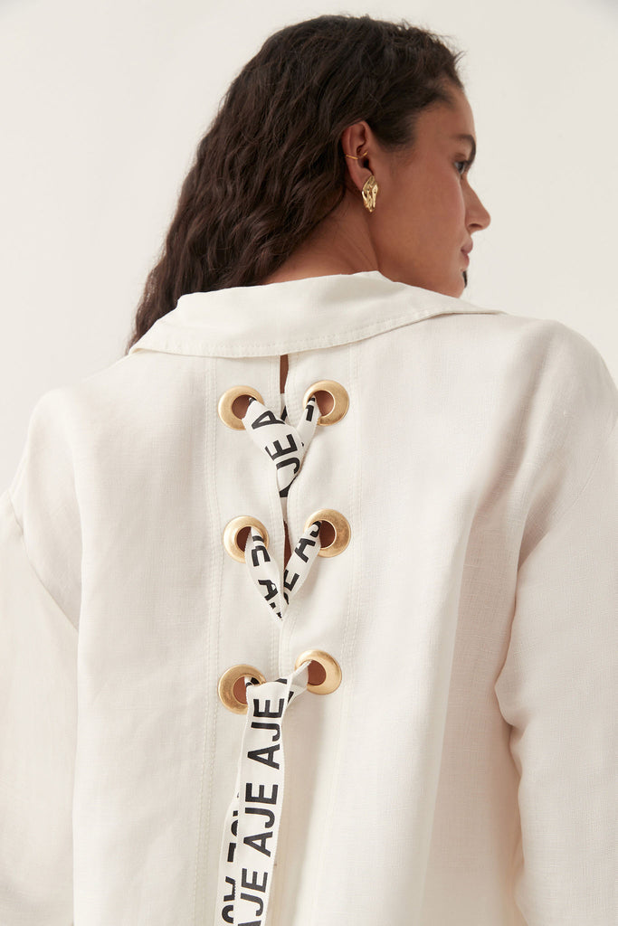 Aj Virtuous Lace Up Longline Shirt