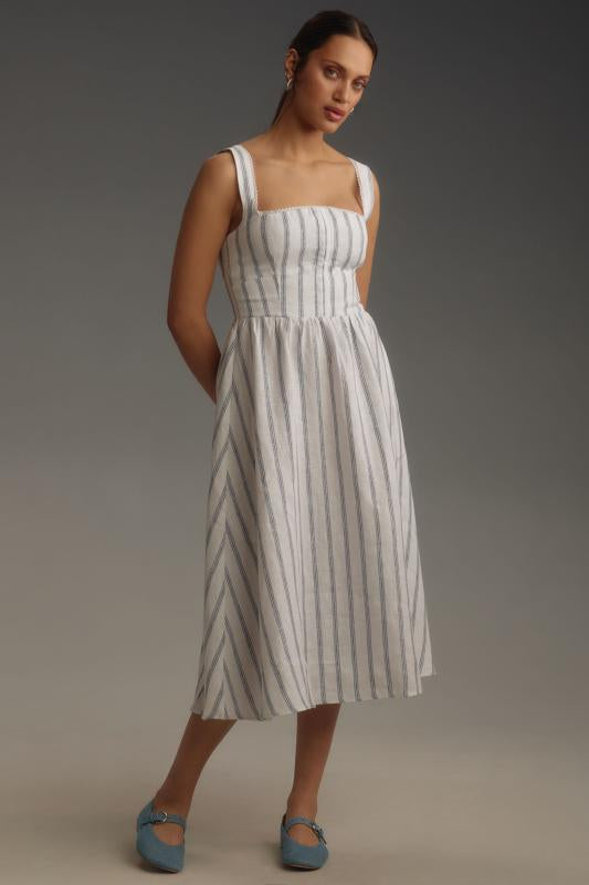 Ref Tagliatelle Linen Midi Dress