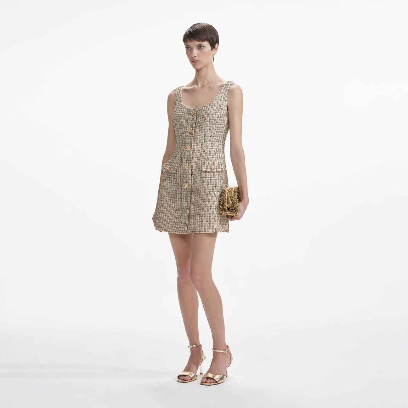 SP Gold Boucle Mini Dress